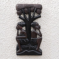 Wood wall adornment, 'What Shall We Do Next?' - Cultural Wood Wall Art