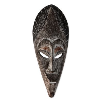 Akan wood mask, 'Elegant Gentleman' - African Wood Mask