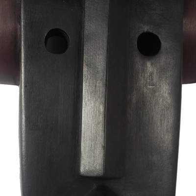 Máscara de madera de Ghana - Máscara de madera africana hecha a mano artesanalmente