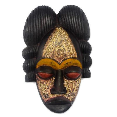 Akan wood mask, 'Seer' - Akan wood mask