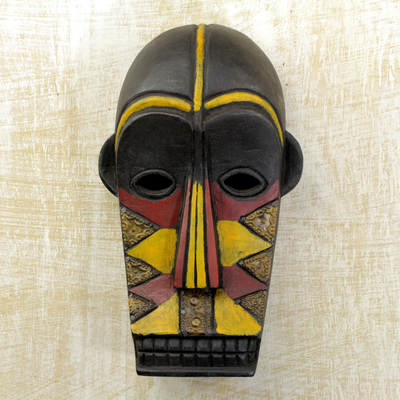 Gabonese Wood Mask - Happiness | NOVICA