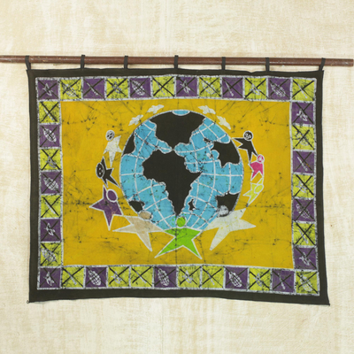 Batik-Wandbehang - Wandbehang aus Batik-Baumwolle aus Afrika