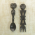 Wood wall adornments, 'Lucky Twins' - Wood wall adornments (image 2) thumbail