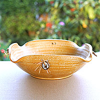 Ceramic centerpiece, 'Ashanti Honor' - Hand Made Ceramic Centerpiece