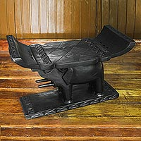 Ashanti throne stool, 'Regal Elephant'