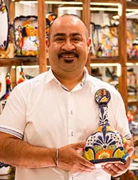 Talavera Ceramic Dessert Plates from Mexico Pair 'Raining Flowers' -  Smithsonian Folklife Festival Marketplace