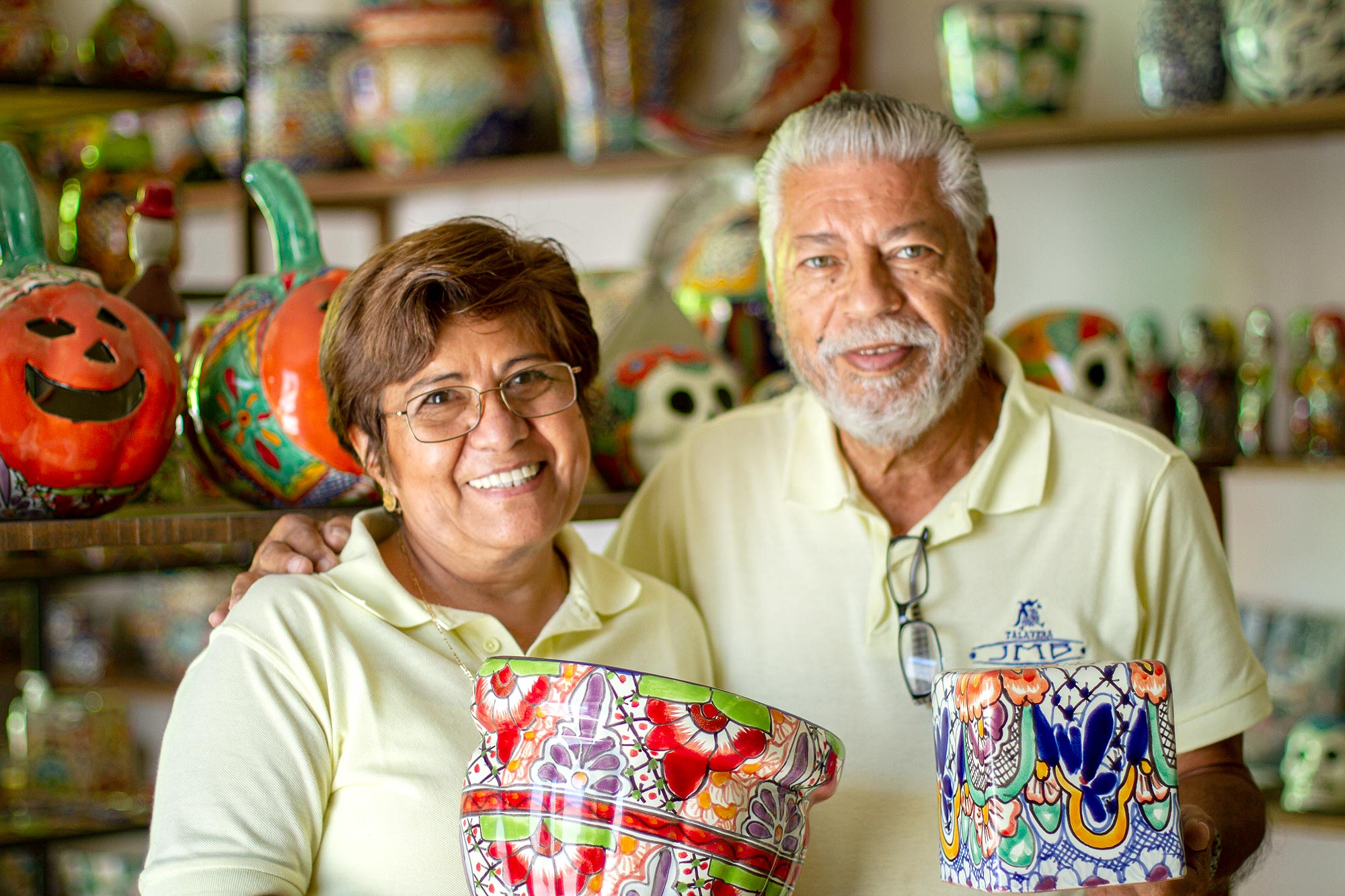 Colonial Mexican Ceramic Cups Mugs with Saucers (Set for 2) - Hidalgo  Fiesta