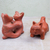 Ceramic figurines, 'Dancing Dogs' (pair) - Ceramic figurines (image 2b) thumbail