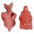 Ceramic figurines, 'Dancing Dogs' (pair) - Ceramic figurines (image 2d) thumbail