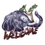 Iron welcome sign, 'A Jumbo Welcome' - Unique Elephant Steel Welcome Sign Outdoor Living