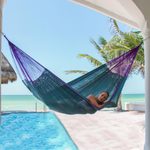 Hammock, 'Royal Pheasant' (double) - Striped Rope Hammock (Double)