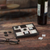 Marble tic-tac-toe set, 'Rose on Black' - Marble Tic Tac Toe Board Game from Mexico (image 2b) thumbail