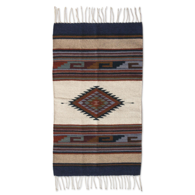 Zapotec wool rug, 'Desert Diamond'(2x3) - Geometric Wool Area Rug (2x3)