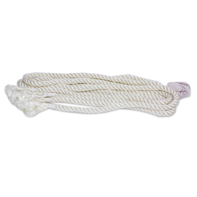 Cotton hammock, 'Natural Comfort' (double) - Handcrafted Cotton Solid Rope Hammock (Double)