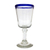 Wine glasses, 'Chardonnay' (set of 6) - Hand Blown Wine Glasses Set of 6 Blue Rim Goblets Mexico (image 2b) thumbail