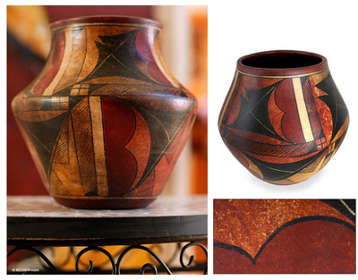 Keramik-Vase, 'Unser Erbe' - Handgefertigte alte mexikanische archäologische Keramikgefäßvase