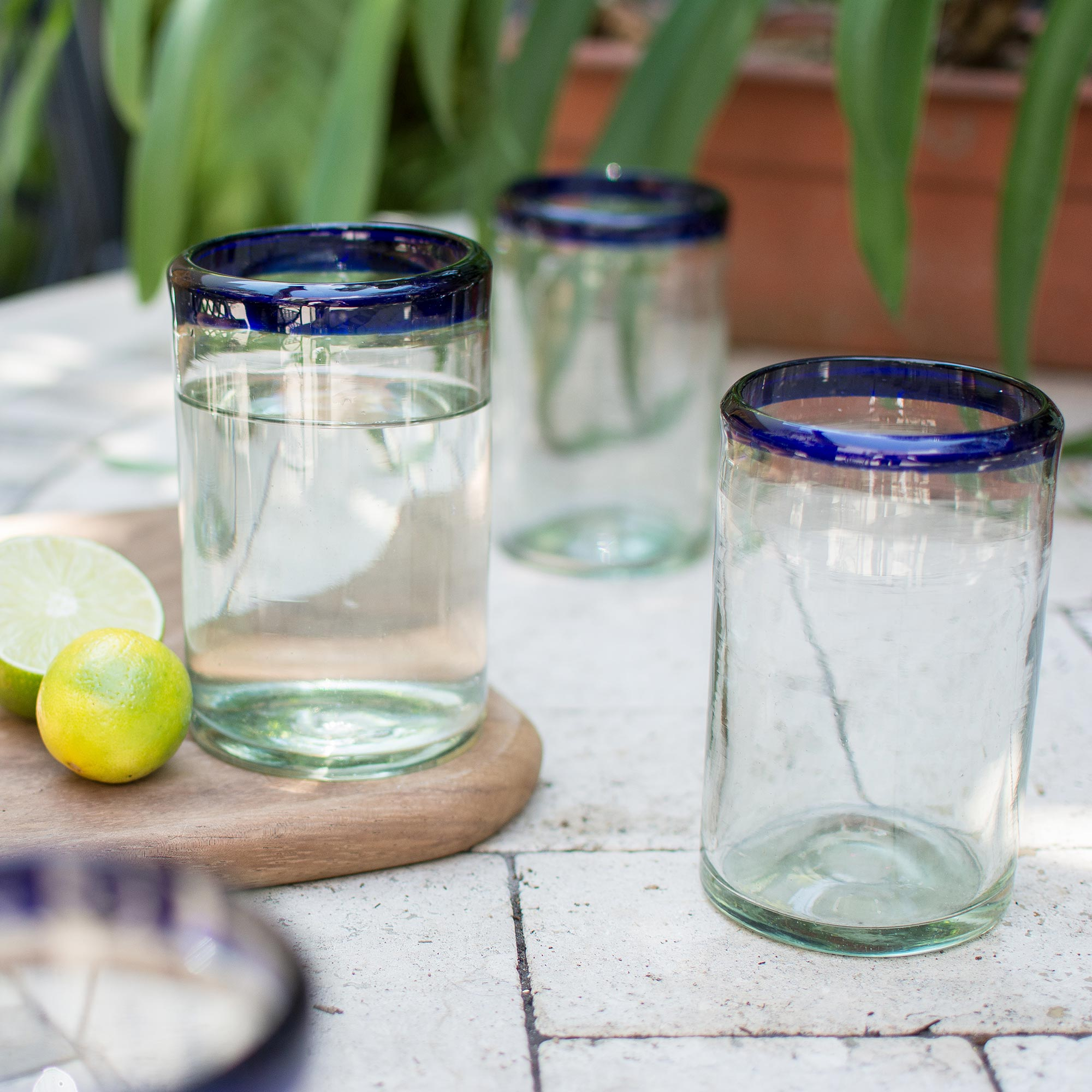 Fair Trade Blue Handblown Glass Tumbler Drinkware Set of 6 - Cobalt  Classics | NOVICA