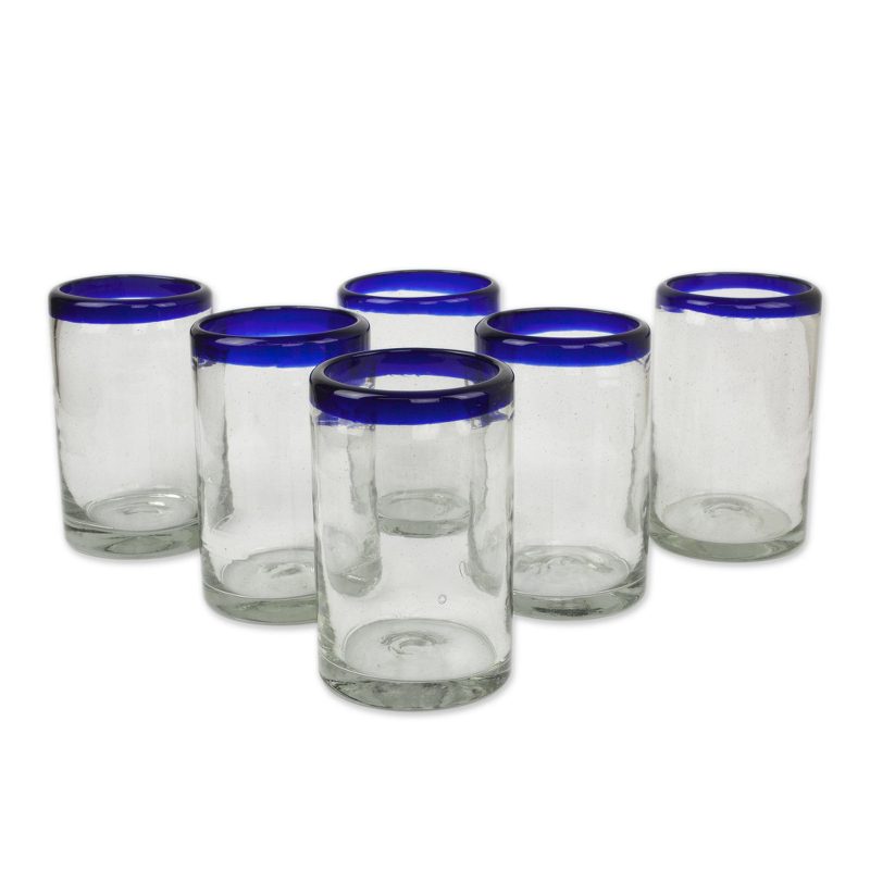 Cobalt Classics Handblown Glass Tumbler Drinkware Set of 6 - Thumbnail 3