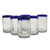 Blown glass drinking glasses, 'Cobalt Classics' (set of 6) - Fair Trade Blue Handblown Glass Tumbler Drinkware Set of 6 (image 2d) thumbail