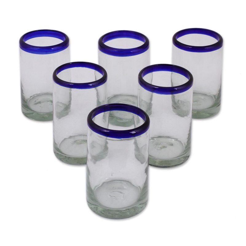 Cobalt Classics Handblown Glass Tumbler Drinkware Set of 6 - Thumbnail 5