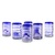 Trinkgläser aus mundgeblasenem Glas, (6er-Set) - Mundgeblasenes, gestreiftes, blaues Wassertrinkgeschirr aus recyceltem Glas 6