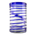 Blown glass drinking glasses, 'Spirals of Thought' (set of 6) - Handblown Recycled Glass Striped Blue Water Drinkware 6 (image 2g) thumbail