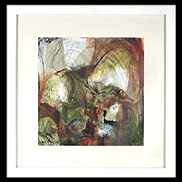 'Hallucinations' - Framed Monotype Print Mexico Fine Art