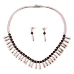 Obsidian jewelry set, 'Chantico Goddess' - Handcrafted Taxco Silver and Obsidian Jewelry Set