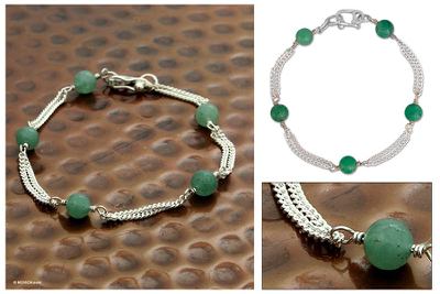 Aventurine bracelet, 'Good Luck' - Aventurine bracelet