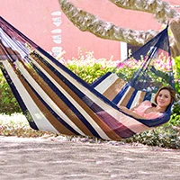 Hammock, 'Atlantis' (double) - Handwoven Tri-Color Mayan Double Hammock