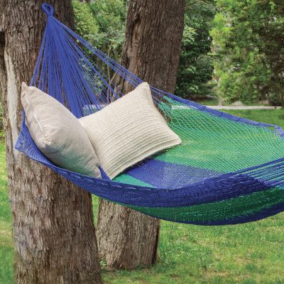 Hammock, 'Island Siesta' (double) - Unique Striped Rope Hammock (Double)