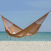 Hammock, 'Copper Filigree' (triple) - Handcrafted Solid Mayan Hammock from Mexico (Triple)