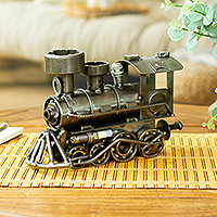 Auto part sculpture, 'Rustic Locomotive' (11 inch)