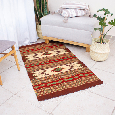 Zapotec wool rug, Autumn Forest (2.5x5)