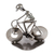 Iron statuette, 'Rustic Cyclist' - Original Iron Bicycle Statuette Recyled Car Parts Mexico thumbail