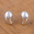 Sterling silver button earrings, 'Modern Attitude' - Sterling Silver Button Earrings (image 2c) thumbail