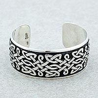 Sterling silver cuff bracelet, Trellis