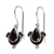 Obsidian drop earrings, 'Eye of the Night' - Fair Trade Sterling Silver Obsidian Earrings (image 2a) thumbail