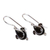 Obsidian drop earrings, 'Eye of the Night' - Fair Trade Sterling Silver Obsidian Earrings (image 2b) thumbail