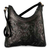 Leather handbag, 'Nocturnal Flower' - Hand Tooled Leather Shoulder Bag thumbail