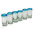 Blown glass shot glasses, 'Aquamarine' (set of 6) - Hand Blown Mexican Tequila Shot Glasses Clear Set of 6