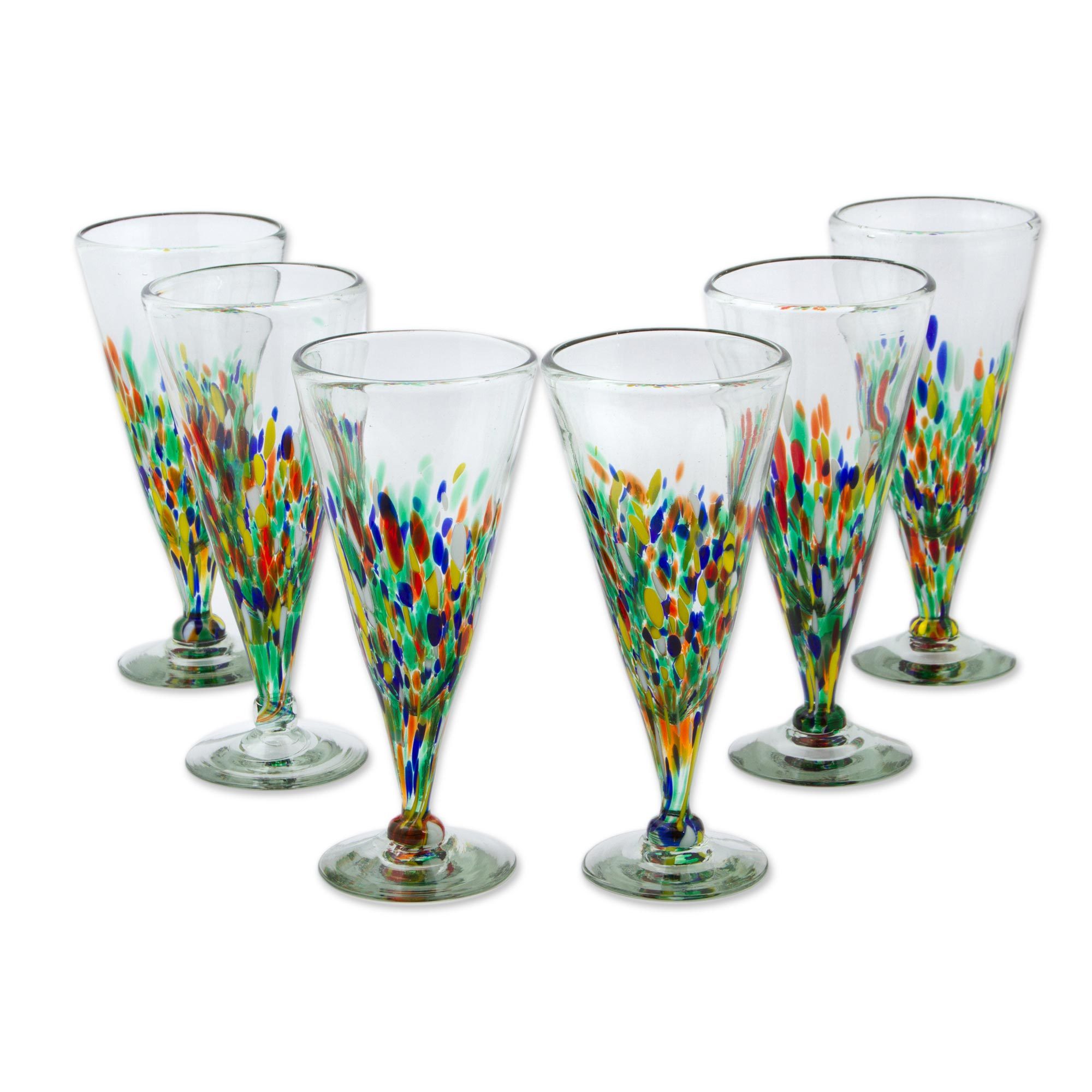 UNICEF Market Handblown Recycled Glass Stemware Confetti Shower