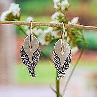 Sterling silver drop earrings, 'Ode to Nature' - Sterling silver drop earrings