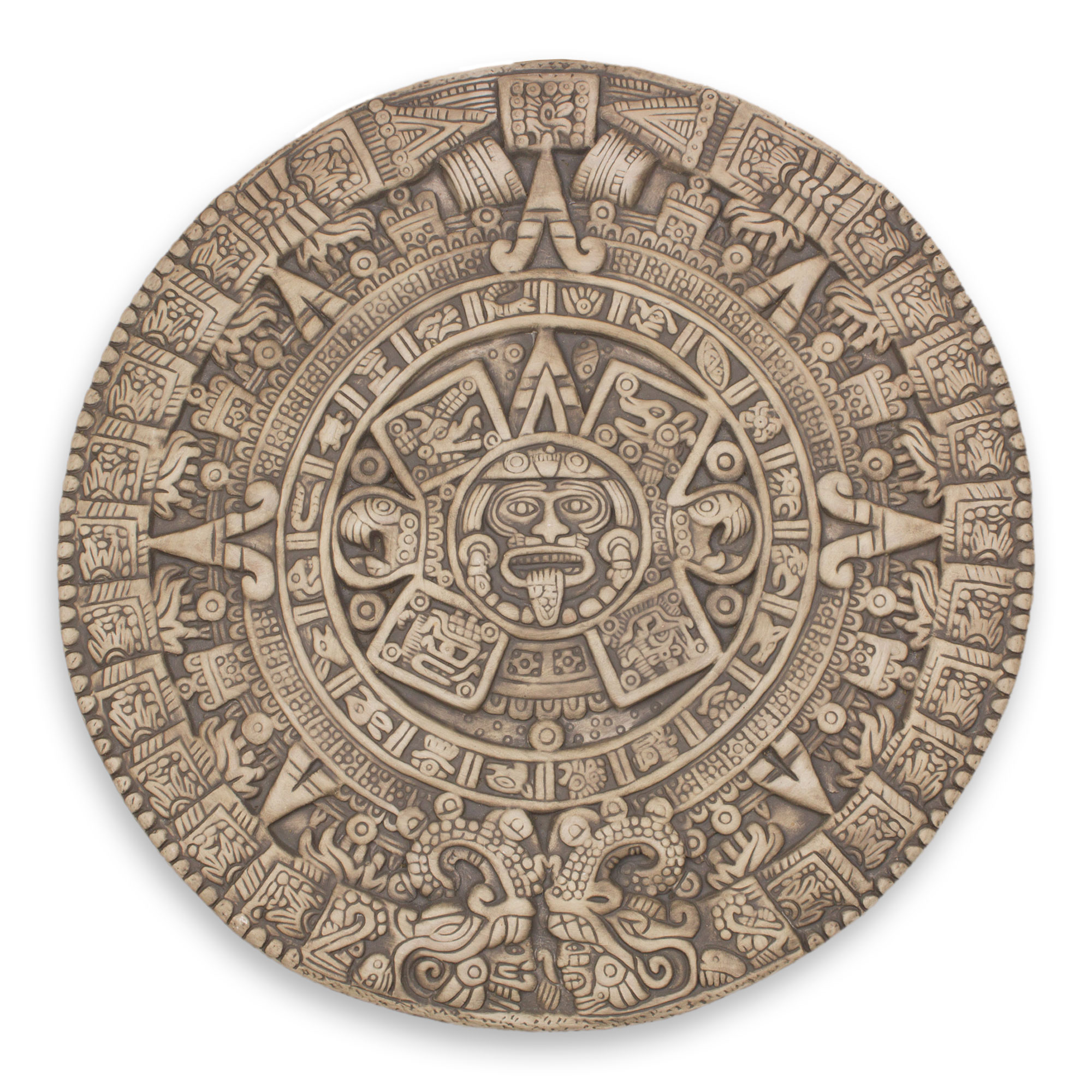 Mexico Collectible Archaeological Ceramic Calendar - Aztec Sunstone ...
