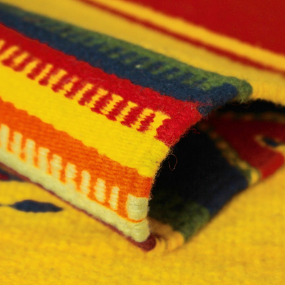 Tapete de lana zapoteca, (2.5x5) - Tapete de lana zapoteca hecho a mano (2.5x5)