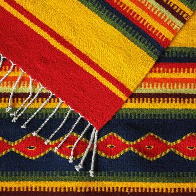 Zapotec wool rug, 'Summer Sun' (2.5x5) - Hand Made Zapotec Wool Area Rug (2.5x5)