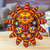 Beadwork mask, 'Red Sunset' - Hand Made Mexican Hand Beaded Huichol Mask (image 2) thumbail