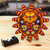 Beadwork mask, 'Red Sunset' - Hand Made Mexican Hand Beaded Huichol Mask (image 2j) thumbail