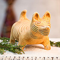 Ceramic statuette, 'Tan Aztec Guide Dog'