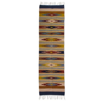 Zapotec rug, 'Fall Foliage' (2x8) - Zapotec Wool Rug (2x8)